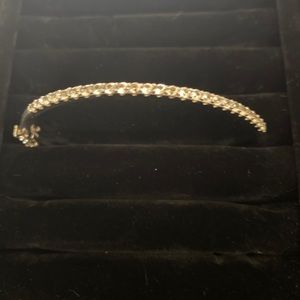 Clear Spinel 925 hinged bracelet